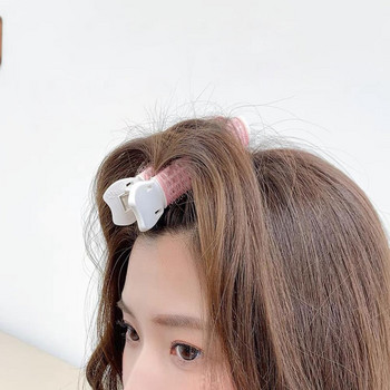 1бр възглавница за коса Комплект пухкави щипки Висок топ с череп Корейски стил Безшевни фиксирани въздушни щипки за бретон на главата Големи ролки за къдрене на коса