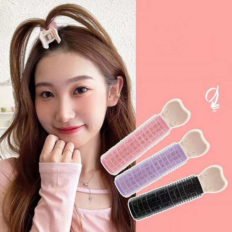 1kom Jastučići za kosu Fluffy Clip Set Visoki vrh lubanje Korejski stil Bešavne fiksne zračne kopče za šiške na glavi Veliki valjci za uvijanje kose