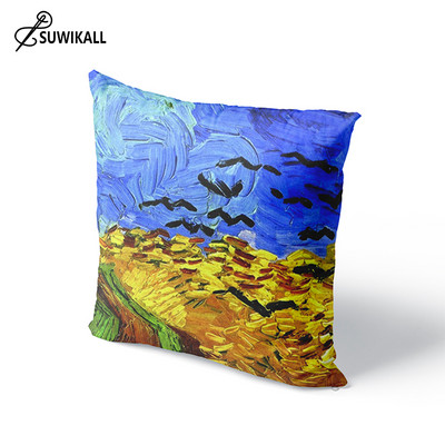 Van Gogh olajfestmény nyomtatási kollekció dekoratív minta otthoni párnahuzat négyzet alakú irodai dekor párnahuzat