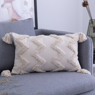 Boho Tufted párnahuzat 45X45/30X50cm Dekoráció Maison Morocco Nordic Style pamut párnahuzat szék kanapéhoz Ingyenes szállítás