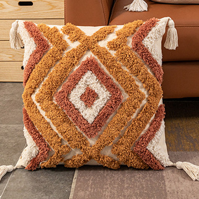 Boho Tufted párnahuzat 45X45/30X50cm Dekoráció Maison Morocco Nordic Style pamut párnahuzat szék kanapéhoz Ingyenes szállítás