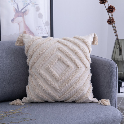 Boho Tufted párnahuzat 45X45/30X50cm Dekoráció Maison Morocco Nordic Style pamut párnahuzat szék kanapéhoz Ingyenes szállítás