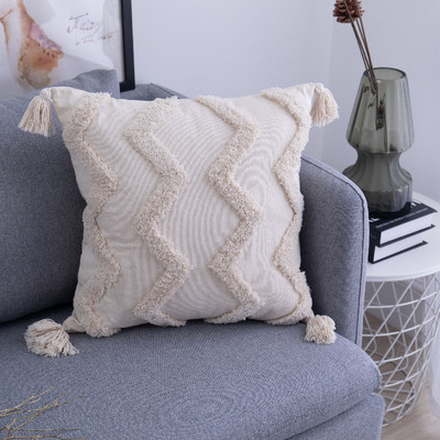 Boho Tufted párnahuzat 45X45/30X50cm Dekoráció Maison Morocco Nordic Style pamut párnahuzat szék kanapéhoz Ingyenes szállítás