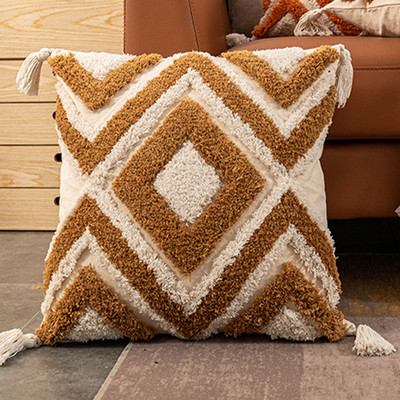 Boho Tufted párnahuzat 45X45/30X50cm Dekoráció Maison Morocco Nordic Style pamut párnahuzat szék kanapéhoz Ingyenes szállítás
