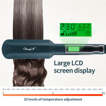 CkeyiN Professional ισιωτικό μαλλιών Γρήγορη προθέρμανση Επίπεδο σίδερο ίσιωμα μαλλιών Σιδερένιο σίδερο LCD Οθόνη τουρμαλίνης κεραμικά σίδερα μαλλιών