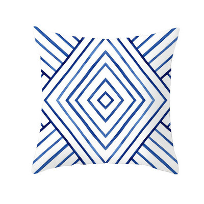 45x45cm kék tinta virág párnahuzat kanapé nappali lakberendezés Absztrakt geometrikus poliészter párnahuzat hálószoba dekoráció