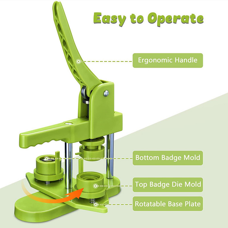 25/32/37/44/58MM mygtukų ženkliukų gamybos mašina, „pasidaryk pats“ mygtukų gaminimo mašina, skirta meno rankdarbiams gaminti, ženkliukų spaudimo mašina