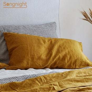 100% ленена калъфка за легло Едноцветна калъфка за възглавница 50*75 см Калъфка за възглавница Плик Удобен домашен декор