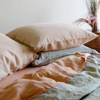 100% vászon párnahuzat ágyhoz egyszínű párnahuzat huzat 50*75 cm párnahuzat boríték Kényelmes lakberendezés