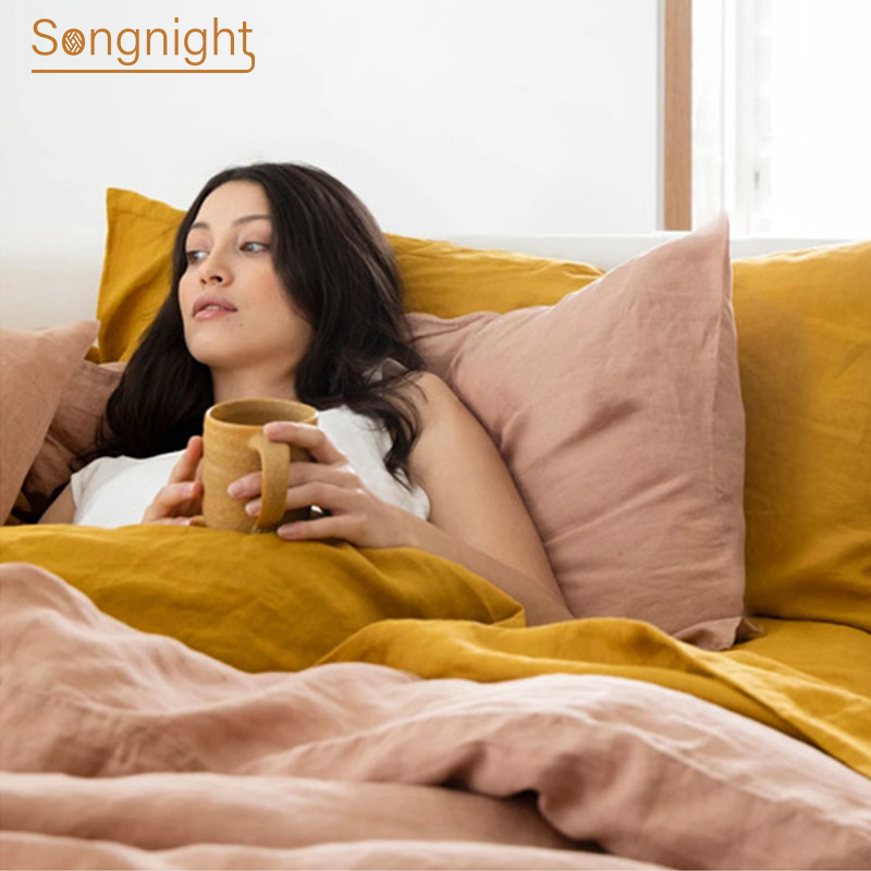 100% vászon párnahuzat ágyhoz egyszínű párnahuzat huzat 50*75 cm párnahuzat boríték Kényelmes lakberendezés