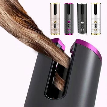 Ηλεκτρική οθόνη LCD Αυτόματη περιστρεφόμενη ασύρματη μπούκλα μαλλιών Γρήγορη λαβίδα για μπούκλες Φορητή επαναφορτιζόμενη USB με θυρίδα ασφαλείας με χτένα