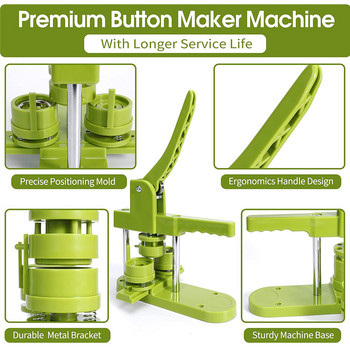 Машина за създаване на копчета за значки, машина за пресоване на значки за значки Направи си сам, инструменти за изработване на части за копчета за художествени занаяти 25/32/37/44/58MM