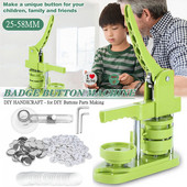 Stroj na výrobu gombíkov 25MM-58MM Sada odznakov pre domácich majstrov, výroba gombíkových špendlíkov so 100-500 ks dielov na gombíky + kruhový rezač, lis na odznaky