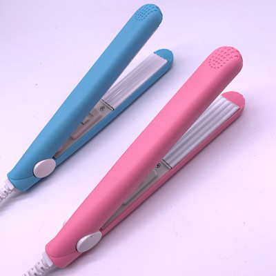 Blue/pink/purple Household Styling Tools Electric Hair Curler Corrugated Plate Roll Wet and Dry Hair Straightener Mini Hair Iron