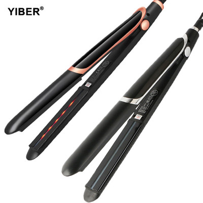 Negatīvo jonu matu taisnotājs ruļļi Infrasarkano matu plakanu gludekli LCD MCH Apkure Fast Roll Straight Hair Splint Pro veidošanas rīki