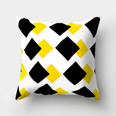 45X45CM geometriai nyomtatás sárga színű csík párnahuzat hálószoba nappali autós ülés kanapé Puha párnahuzat otthoni dekoráció