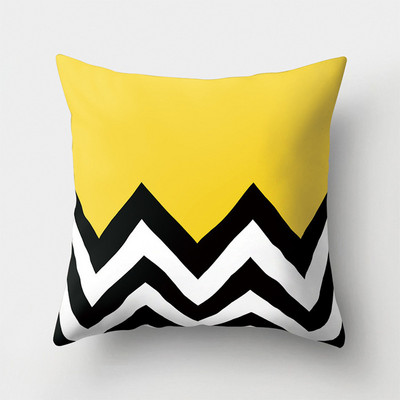 45X45CM geometriai nyomtatás sárga színű csík párnahuzat hálószoba nappali autós ülés kanapé Puha párnahuzat otthoni dekoráció