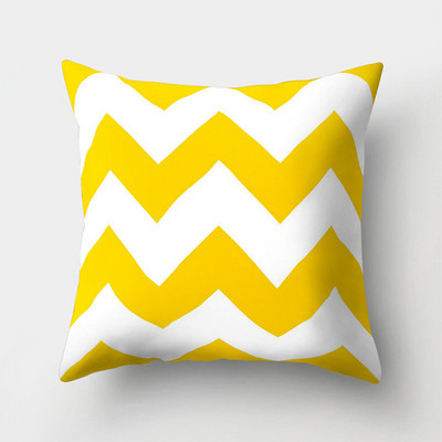 45X45CM geometriai nyomtatás sárga színű csík párnahuzat hálószoba nappali autós ülés kanapé Puha párnahuzat otthoni dekoráció