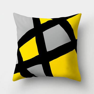 45X45CM geometriai nyomtatás sárga színű csík párnahuzat hálószoba nappali autós ülés kanapé Puha párnahuzat otthoni dekoráció