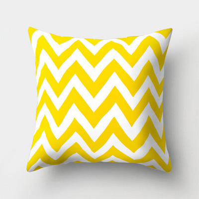 45X45CM geometriai nyomtatás sárga színű csík párnahuzat hálószoba nappali autós ülés kanapé Puha párnahuzat otthoni dekoráció