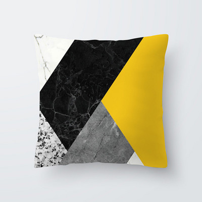 45X45CM geometriai nyomtatás sárga színű csík párnahuzat hálószoba nappali autós ülés kanapé Puha párnahuzat otthoni dekoráció
