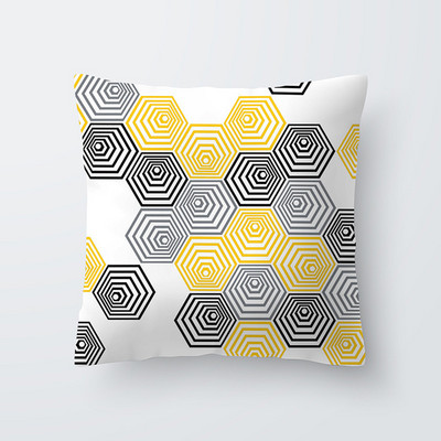 45X45CM geometriai nyomtatás sárga színű csík párnahuzat hálószoba nappali autós ülés kanapé Puha párnahuzat otthoni dekoráció