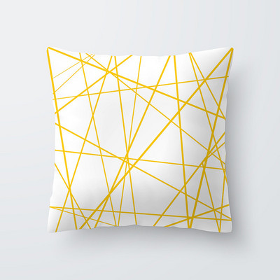 45X45CM geometriai nyomtatás sárga színű csík párnahuzat hálószoba nappali autós ülés kanapé Puha párnahuzat otthoni dekoráció