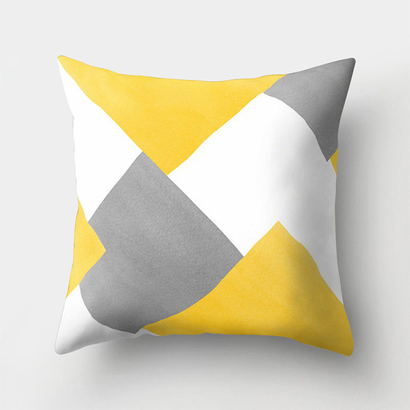 45X45CM geometriai nyomtatás sárga színű csík párnahuzat hálószoba nappali autós ülés kanapé Puha párnahuzat otthoni dekoráció