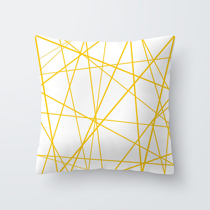 45X45CM geometriai nyomtatás sárga színű csík párnahuzat hálószoba nappali autós ülés kanapé Puha párnahuzat otthoni dekoráció