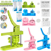 Kit de mașină pentru crearea de butoane de insigne de 25 + 32 + 58 mm cu 300 buc de piese pentru butoane + tăietor de cerc + 3 matrițe, set de insigne DIY pentru butoane