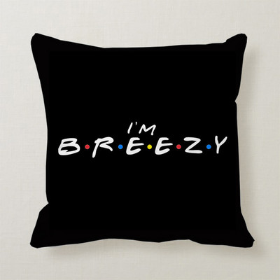 Classic Friends TV Show Crni jastučnica s otisnutim citatom Poliesterska četvrtasta jastučnica Home Hotel Auto Ukrasna jastučnica