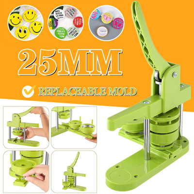 Μηχάνημα κατασκευής κουμπιών σήματος για καλλιτεχνικές χειροτεχνίες, Μηχανή κατασκευής σημάτων με κουμπιά πιέζοντας DIY με αντικαταστάσιμο καλούπι 25/32/37/44/58mm