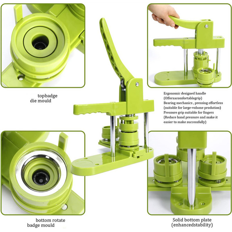 Μηχάνημα κατασκευής κουμπιών σήματος για καλλιτεχνικές χειροτεχνίες, Μηχανή κατασκευής σημάτων με κουμπιά πιέζοντας DIY με αντικαταστάσιμο καλούπι 25/32/37/44/58mm
