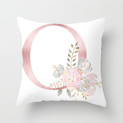 26 betűs Rózsaszín Párnahuzat Betűpárnahuzat 45*45cm Ábécé betű Dekoratív Párnahuzatok Rózsaszín párnahuzat almohada