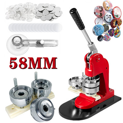 Stroj za izradu gumba DIY set bedževa za značke, 25/32/37/44/58 MM stroj za prešanje znački sa 100 dijelova gumba + kružni rezač + kalup