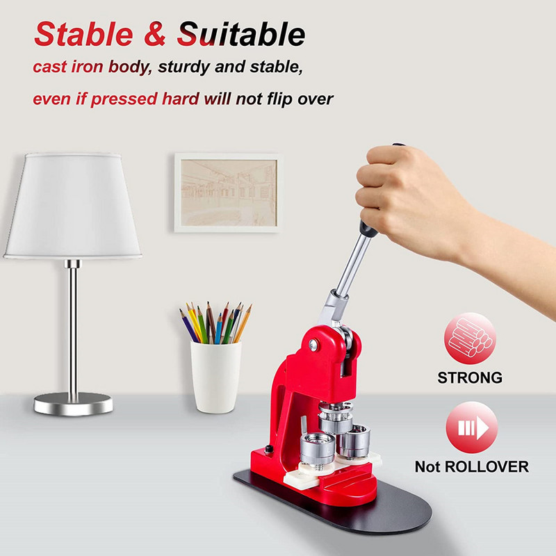 Stroj za izradu gumba DIY set bedževa za značke, 25/32/37/44/58 MM stroj za prešanje znački sa 100 dijelova gumba + kružni rezač + kalup