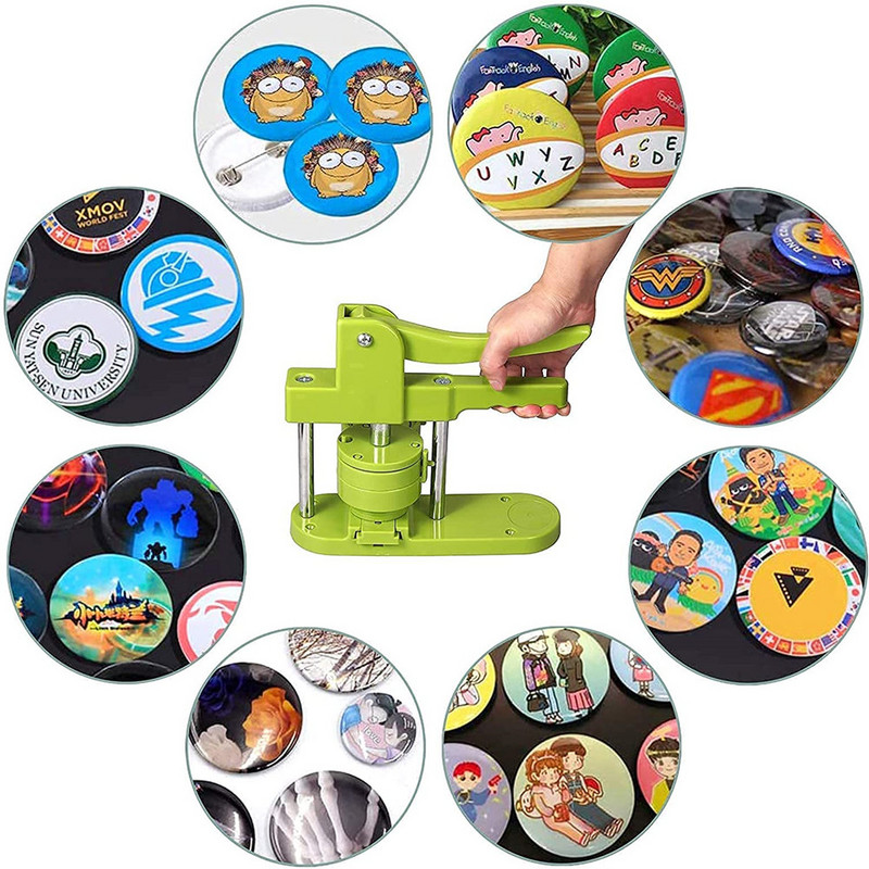 Įvairių dydžių mygtukų gaminimo mašina - mygtukų gaminimo mašina (25-58 mm), ženkliukų gaminimo perforavimo mašina su keičiama forma