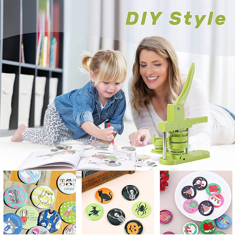 Įvairių dydžių mygtukų gaminimo mašina - mygtukų gaminimo mašina (25-58 mm), ženkliukų gaminimo perforavimo mašina su keičiama forma