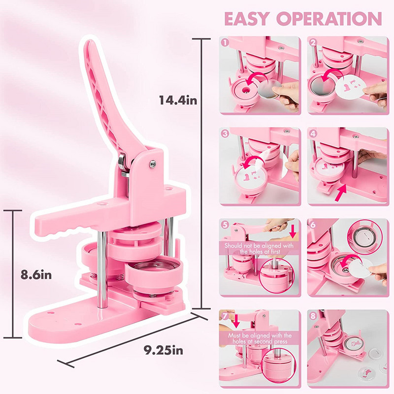 25+32+58MM Stroj za izradu gumba Set višestrukih veličina DIY bedževa, 300 dijelova gumba+kružni rezač+kalup, Stroj za izradu bedževa