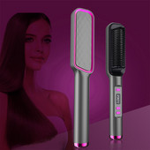 Bărbați Curler Barba Pieptene fierbinte Ondulator de par Turmalina Ceramica Ondulator Perie Plans de indreptat Parul Ondulator