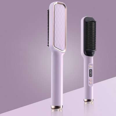 Bărbați Curler Barba Pieptene fierbinte Ondulator de par Turmalina Ceramica Ondulator Perie Plans de indreptat Parul Ondulator