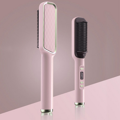 Bărbați Curler Barba Pieptene fierbinte Ondulator de par Turmalina Ceramica Ondulator Perie Plans de indreptat Parul Ondulator