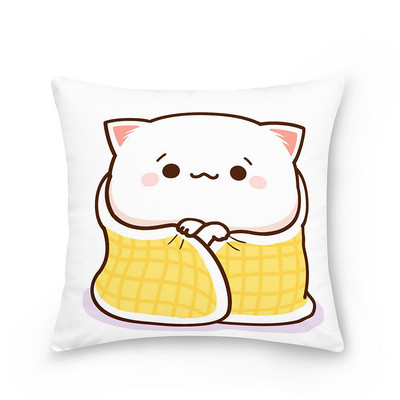 45x45cm poliester model de desene animate fata de perna decorativa piersic pisica husa de perna fata de perna canapea fata de perna masina