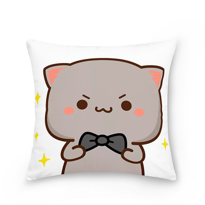 45x45cm poliester model de desene animate fata de perna decorativa piersic pisica husa de perna fata de perna canapea fata de perna masina