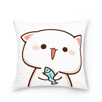 45x45cm poliester model de desene animate fata de perna decorativa piersic pisica husa de perna fata de perna canapea fata de perna masina