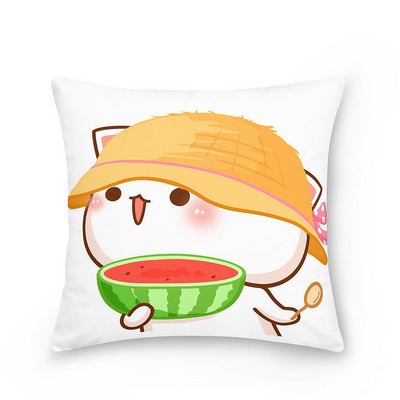 45x45cm poliester model de desene animate fata de perna decorativa piersic pisica husa de perna fata de perna canapea fata de perna masina