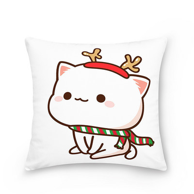 45x45cm poliester model de desene animate fata de perna decorativa piersic pisica husa de perna fata de perna canapea fata de perna masina