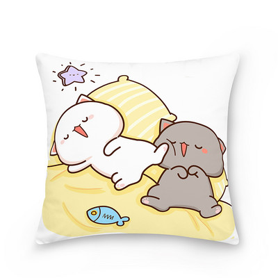 45x45cm poliester model de desene animate fata de perna decorativa piersic pisica husa de perna fata de perna canapea fata de perna masina