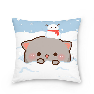 45x45cm poliester model de desene animate fata de perna decorativa piersic pisica husa de perna fata de perna canapea fata de perna masina