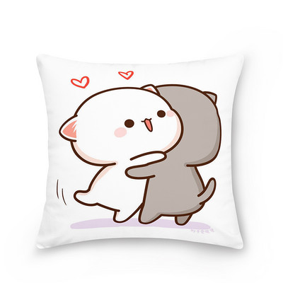 45x45cm poliester model de desene animate fata de perna decorativa piersic pisica husa de perna fata de perna canapea fata de perna masina